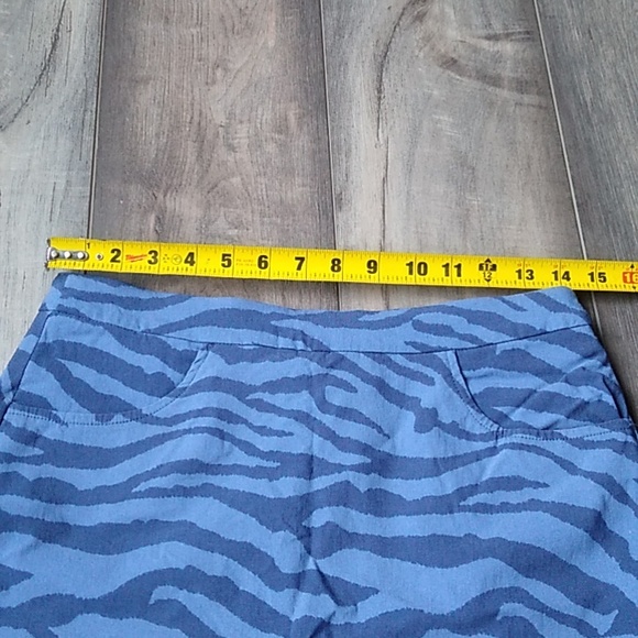 TRIBAL BLUE ZEBRA PRINT MINI SKIRT WITH SHORTS / SQUIRT SIZE 6 - Picture 9 of 10